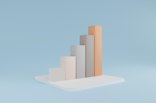 Business graph or bar chart diagram Growth business and financial concept 3d render