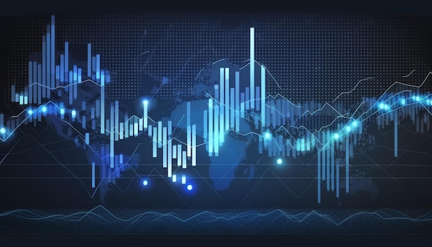 Business graph chart of stock market background