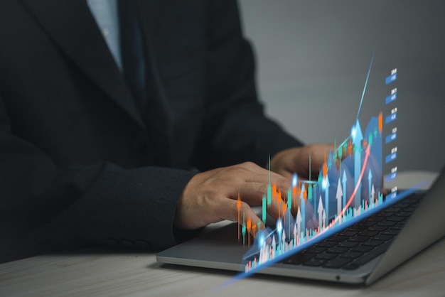 비즈니스 그래프 성장 데이터 주식 시장 및 외환 교환 분석 차트 금융 무역 통화 경제 보고서 금융 및 투자 자금 및 디지털 자산 관리
