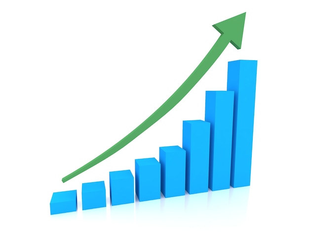 Grafico commerciale su bianco .3d rendering