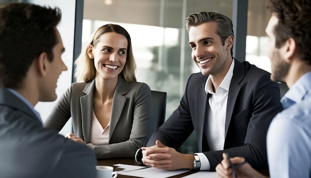 Business group in a working meeting in the office