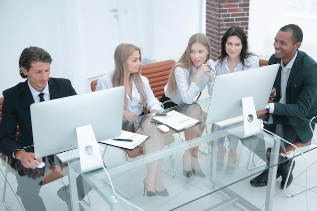 Business group at a workshop in the office