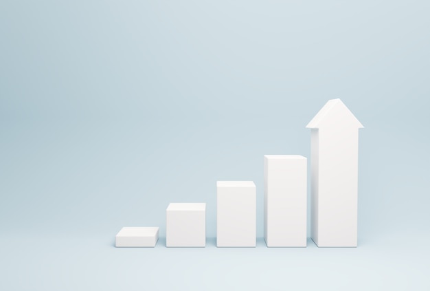 Business growing graph chart of stock market investment trading showing statistic report 3d