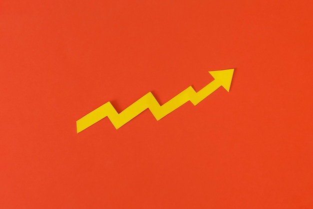 Business growth concept. Financial report with graphs and arrow.