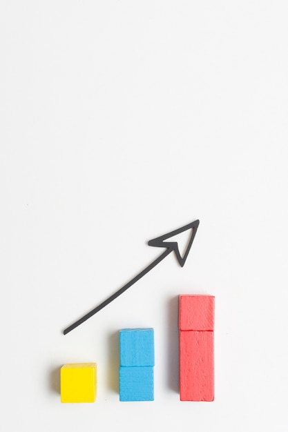 business growth economy with arrow and copy space