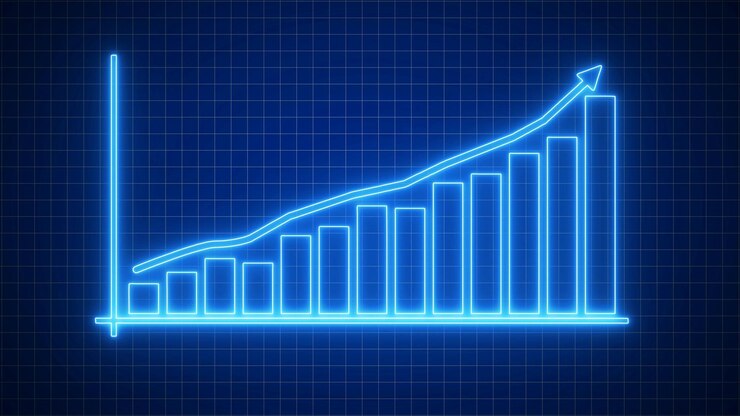 Photo business growth graph chart rising and success arrow