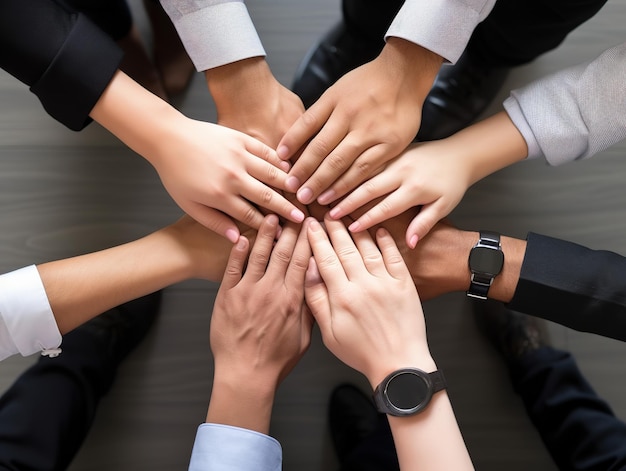 Business hands joined together en teamwork banner voor website banners