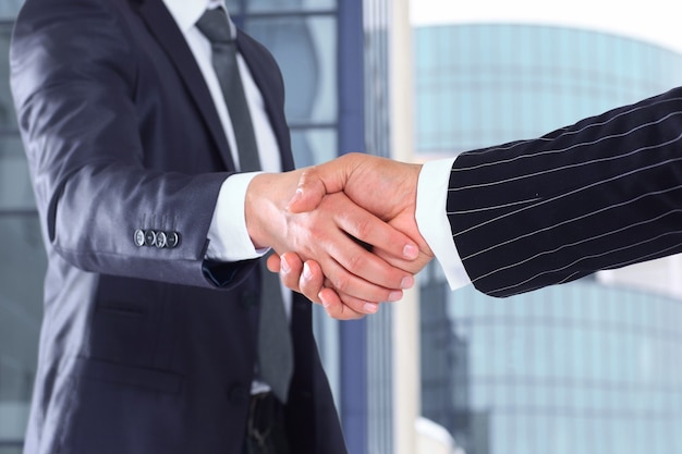 Business handshake and business people