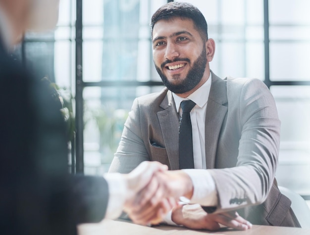 Business handshake and business people