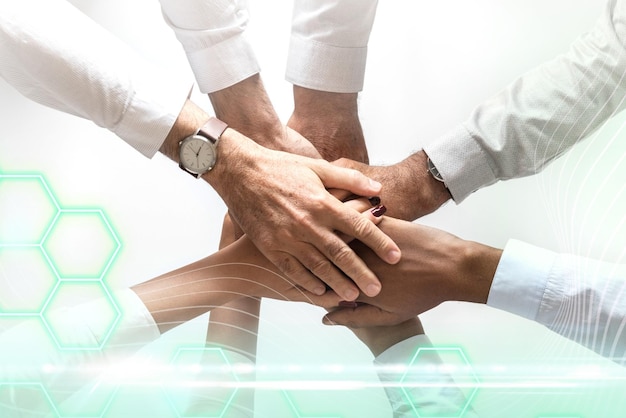Business handshake deal agreement remix