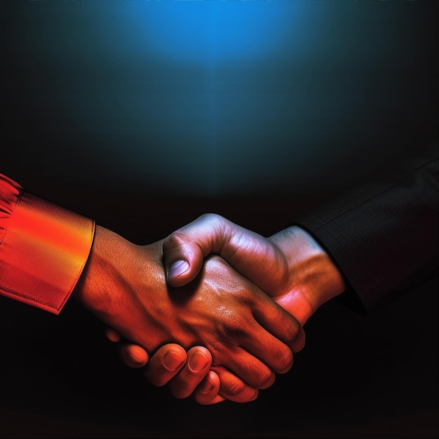 business handshake in the solid background