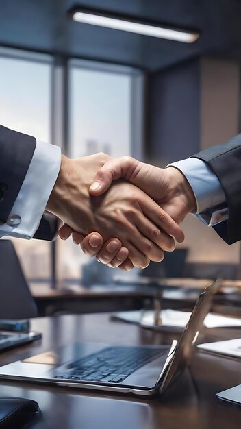 Business handshake technologie corporate business concept