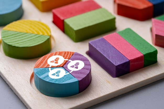 사진 비즈니스 및 hr 다채로운 원형 차트 퍼즐
