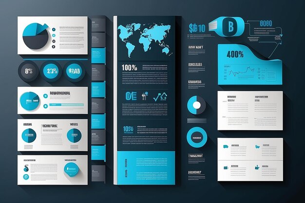 Photo business infographic with note paper design vector