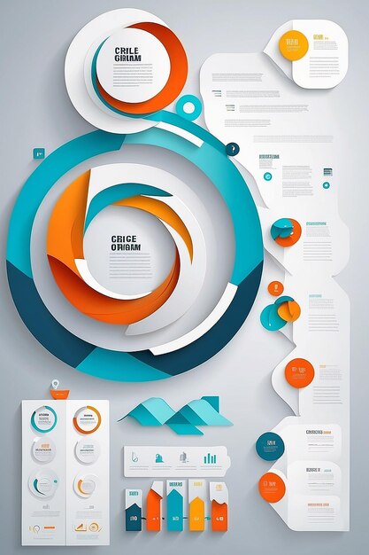 Photo business infographics circle origami style vector illustration can be used for workflow layout banner diagram number options step up options web design