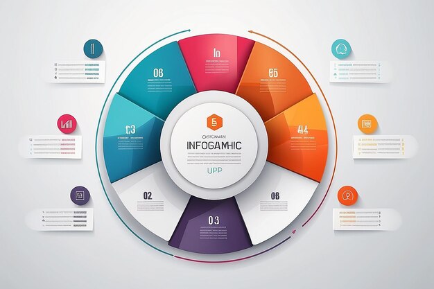 Foto business infographics cerchio stile origami illustrazione vettoriale può essere utilizzato per il workflow layout diagramma banner numero opzioni step up opzioni web design