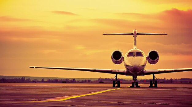 Business jet on a runway