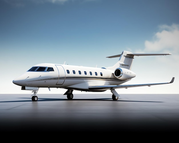 Business Jet on white background