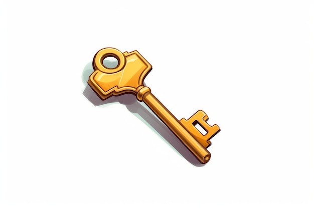 Business Key on White Background in Cartoon Style AI generated