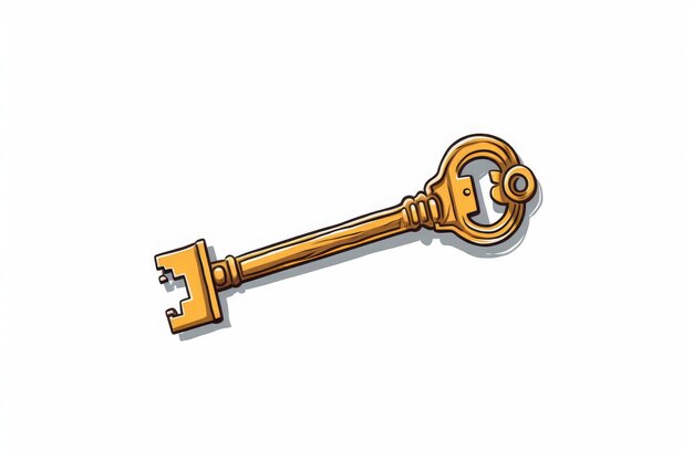 Business Key on White Background in Cartoon Style AI generated