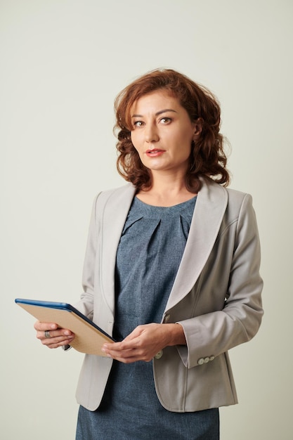 Business Lady with Tablet Computer