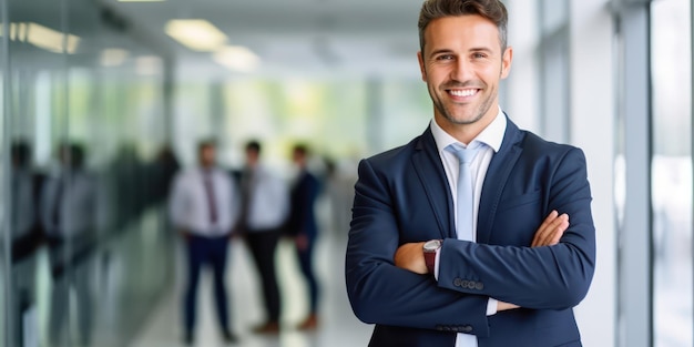 Business leader displays self assuredness with crossed arms