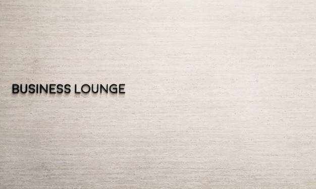 Business lounge label name on marble wall