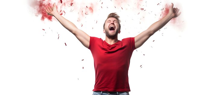 Photo business man celebrating new year birhtday worker man copy space