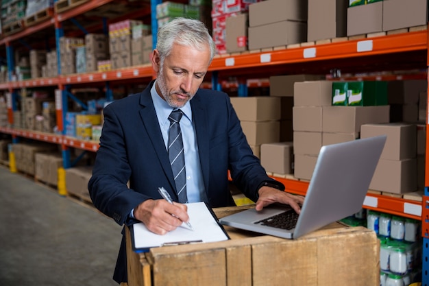 Business man concentrating during his work