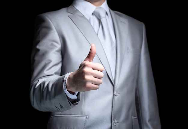 Business man hand with thumb up