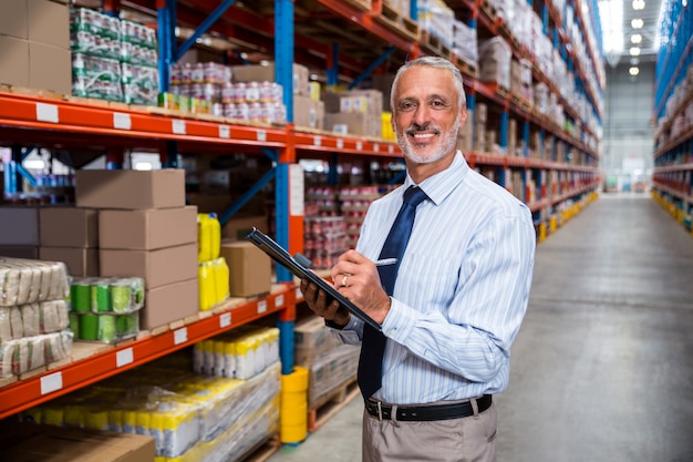 Business man is smiling during his work