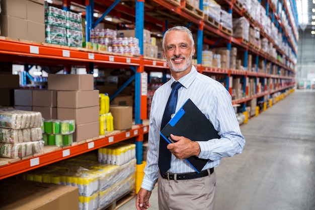 Business man is smiling during his work