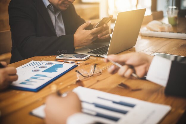 Business man lawyer meeting partner appointment with auditor.