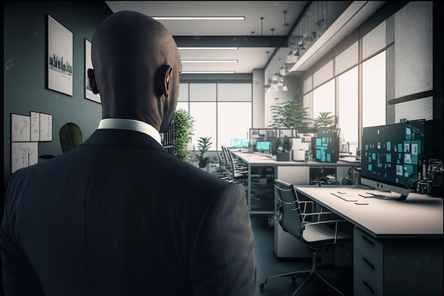 Business man on modern office interior