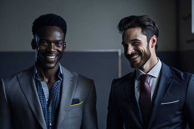 Business man in office posing for photo Generative AI