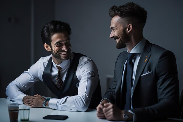 Business man in office posing for photo Generative AI