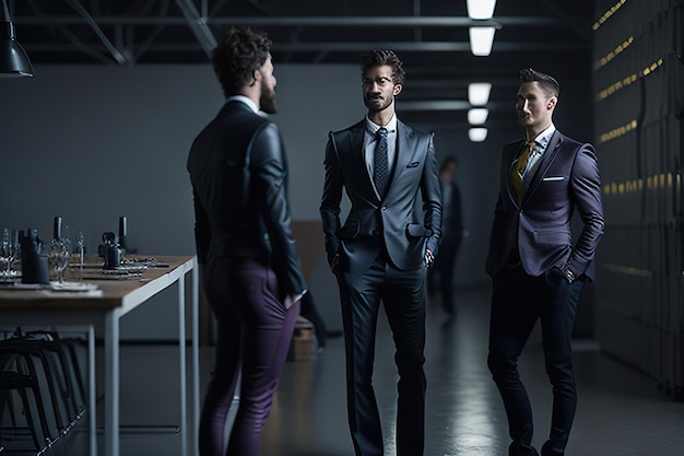 Business man in office posing for photo Generative AI