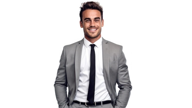 Business man portrait isolated on transparent background PNG