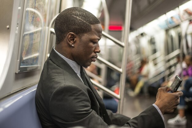 Business man in the subway