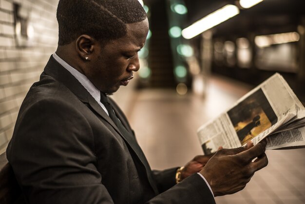 Business man in the subway