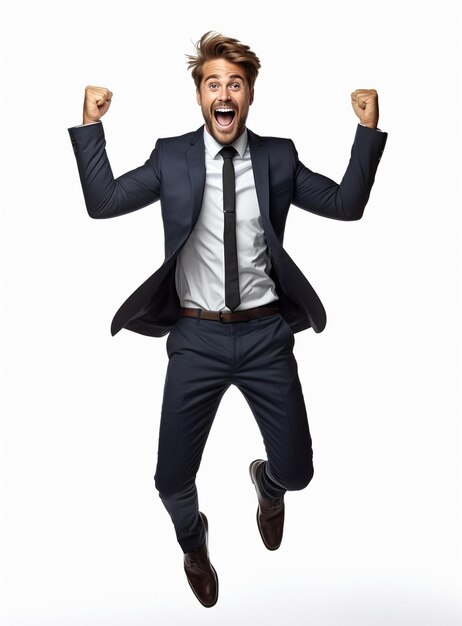 Business man in a suit white transparent background