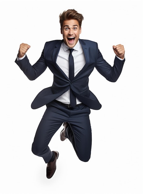 Business man in a suit white transparent background