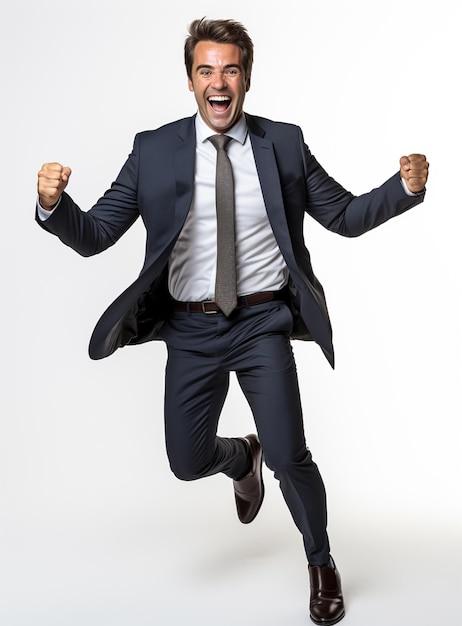 Photo business man in a suit white transparent background