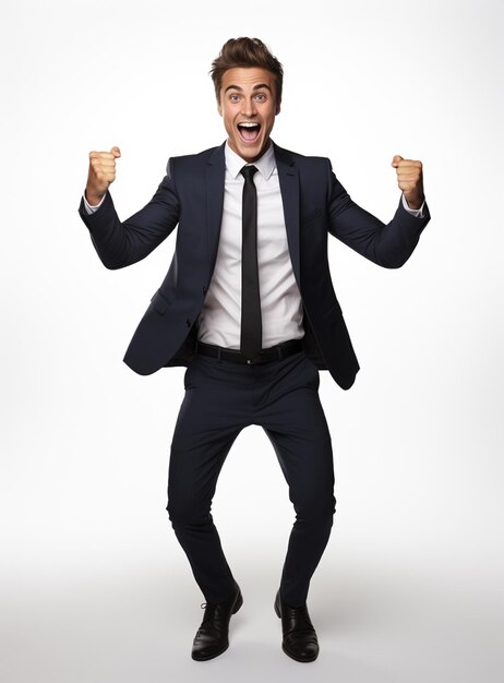 Business man in a suit white transparent background