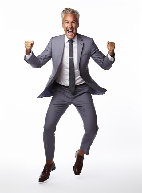 Business man in a suit white transparent background