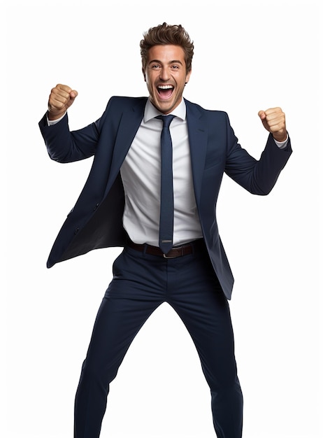 Photo business man in a suit white transparent background