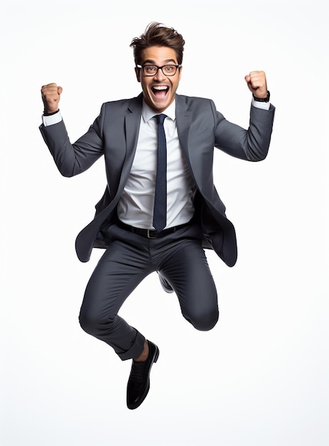 Photo business man in a suit white transparent background