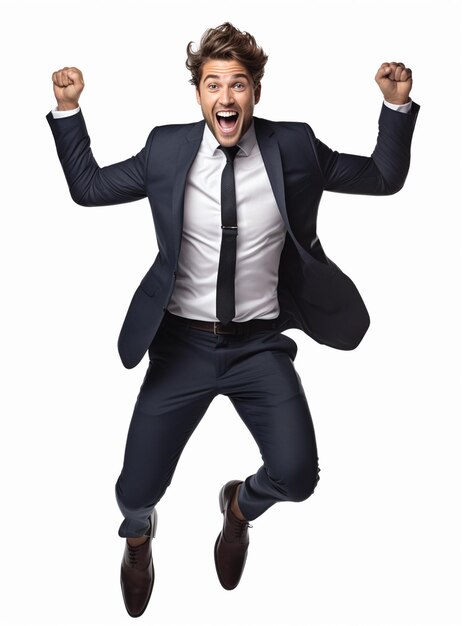 Business man in a suit white transparent background