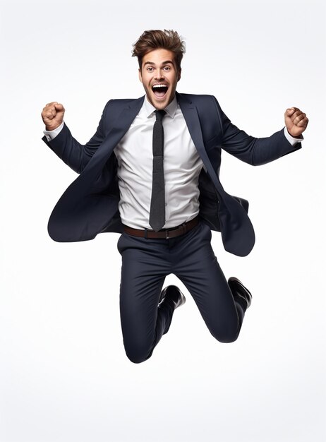 Business man in a suit white transparent background