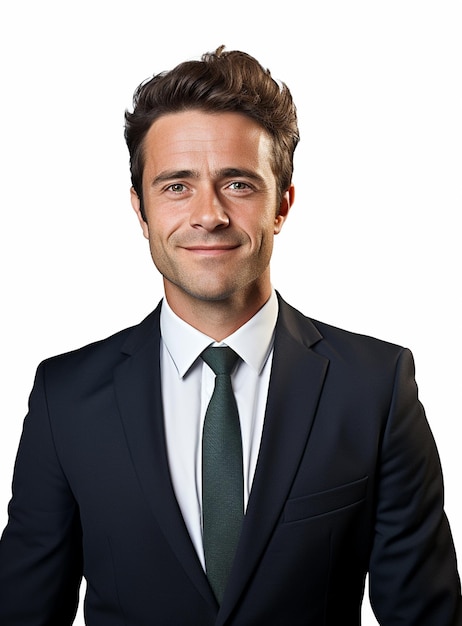 Business man in a suit white transparent background